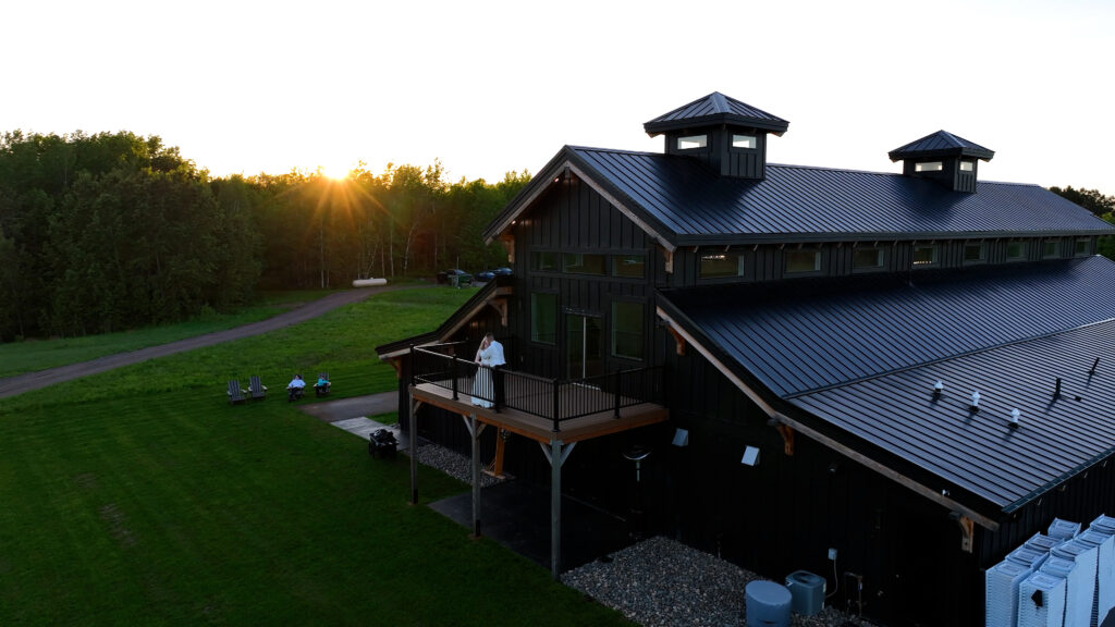 Sunset drone shot at Ivy Black in Saginaw, MN.